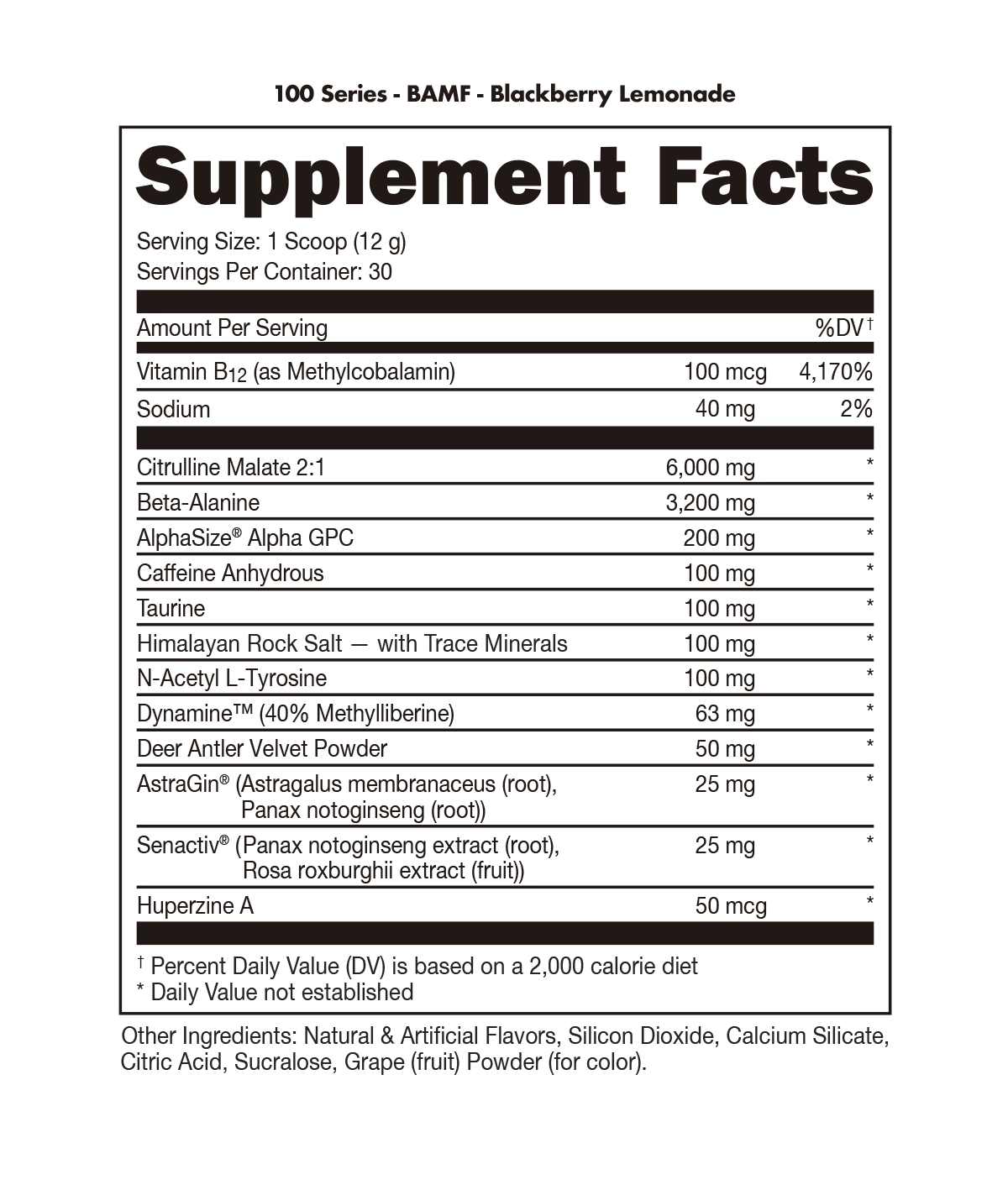 BAMF PreWorkout 100 Series Bucked Up